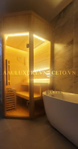 Thiết kế thi công phòng xông hơi gia đình góc 135